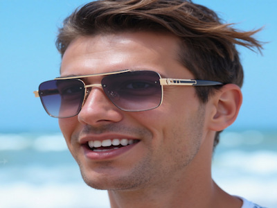 2025 New Uv400 Rimless Sunglasses For Men European And American High-sense Trendy Glasses With Optical Lenses For Children